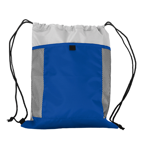 TX-060A, Mochila tipo saco fabricado de poliester con jareta y bolsa al frente, colores: azul, naranja, rojo, rosa, gris y verde
