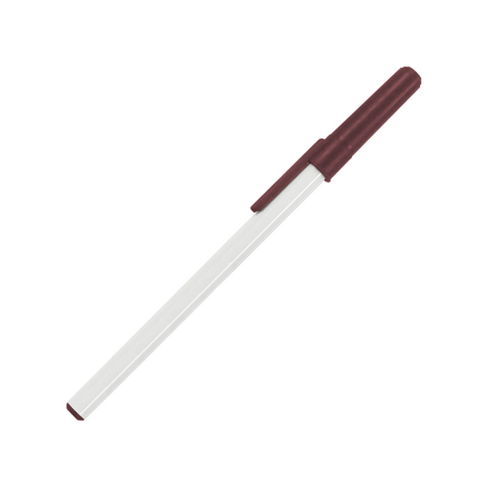 1115, Bolígrafo básico, línea económica, cuerpo blanco sólido con tapa y tapón en color.