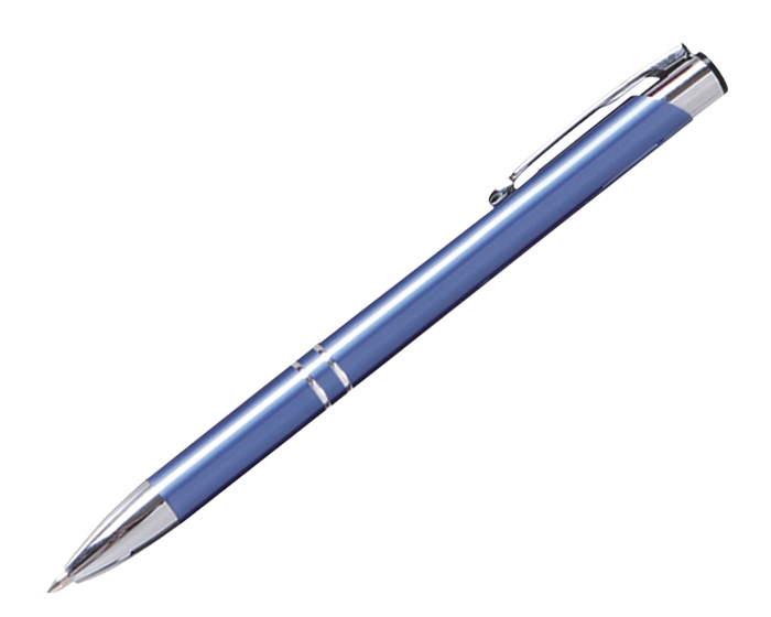 2110, Bolígrafo delgado de aluminio, con punta cromada. Mecanismo de click.