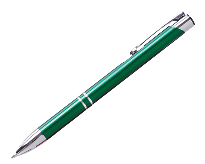 2110, Bolígrafo delgado de aluminio, con punta cromada. Mecanismo de click.