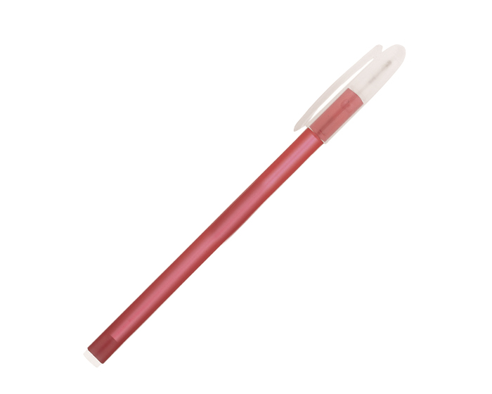 A2446, Bolígrafo de plástico con cuerpo de color y tapa traslúcida con clip.