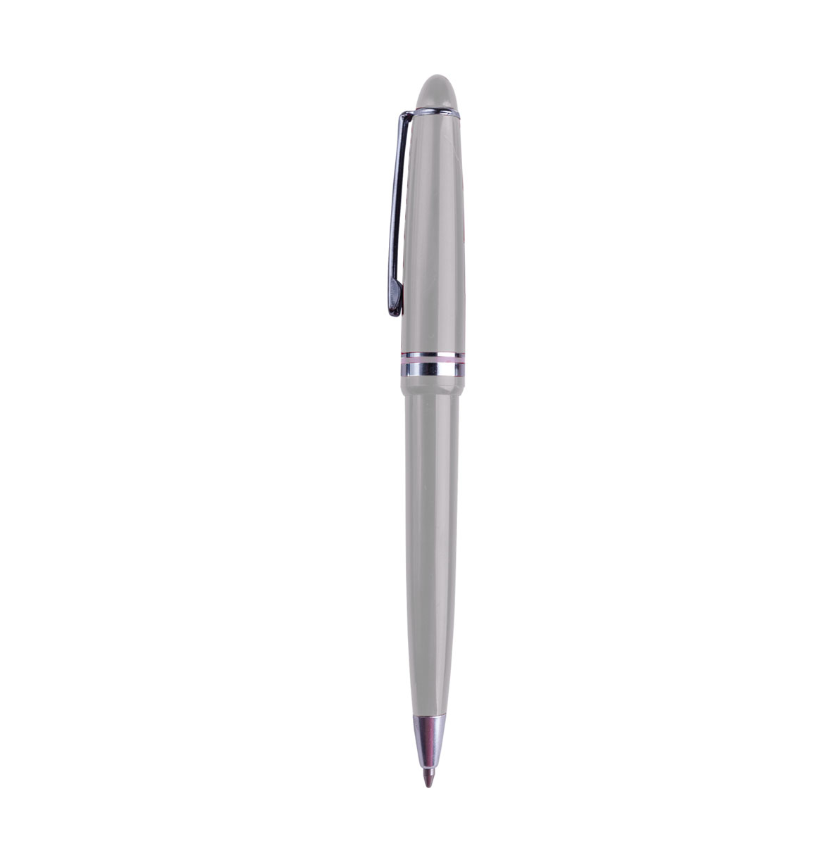 bp-2911, Bolígrafo plástico con apariencia metálica con clip metálico